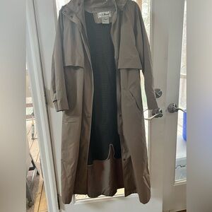 Vintage 90’s L.L.Bean Brown Long Raincoat/Trench Coat